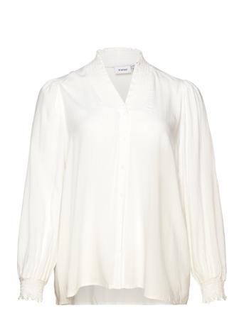 Fpamber Bl 1 Bluse Langermet Hvit Fransa Curve*Betinget Tilbud