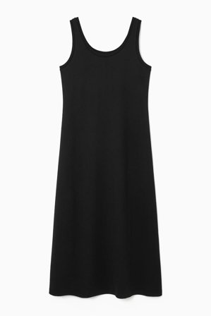 COS Women's Scoop-Neck Jersey Midi Dress in Black