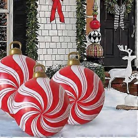 Joulukoriste 60cm Ulkona Joulunpuhallettava Koristeltu Pvc Puhallettava Joulu Joulukuusen Koristeet WUD6244