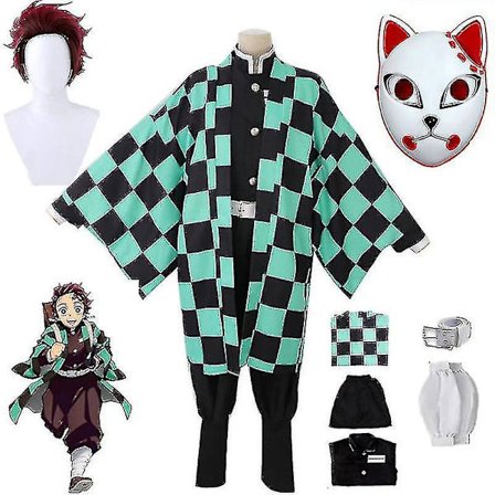 Demon Slayer Tanjirou Kamado Kostume Outfits Anime Sæt
