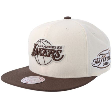 Mitchell & Ness - NBA - Beige - snapback - Cap - Los Angeles Lakers Fashion Basic 2t Cream/Brown Snapback - Hatstore