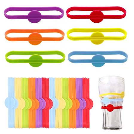 36 kpl lasimerkkejä Silikonijuomat merkit Silikonilasi pullonauhat Tag-merkki kotiin baarijuhliin