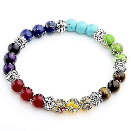 7 Chakra Kristall Ädelsten Healing Pärlor Armband Damer Natursten Yoga Reiki Balans WDB[D]