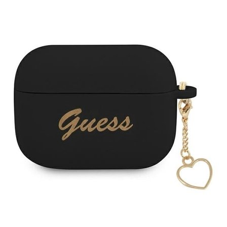 Guess GUAPLSCHSK AirPods Pro-cover sort/sort Silikone Charm Heart Collection