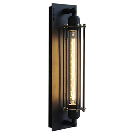 Vägglampa - TD - Vintage Industriell - Svart Metall - E27 - 40W