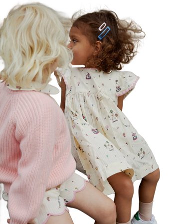 Copenhagen Colors Printed Shorts W. Deco Edge - Cream - 128