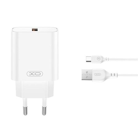 XO USB-laturi, jossa on USB QC 18W + USB MicroUSB:lle