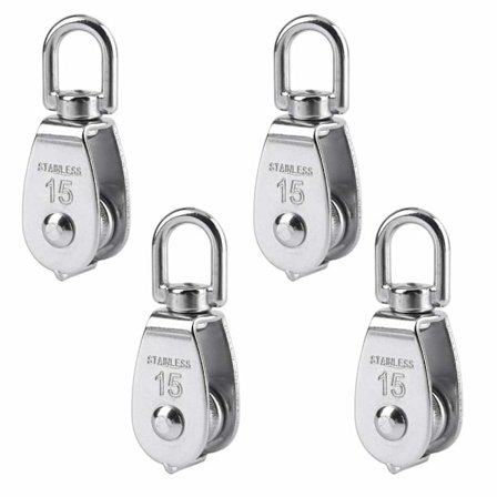 4 Stycken 15mm Enkel Hjul Rostfritt Stål Hjul Lyft Hjul Hjul Kapacitet 35kg - Silver