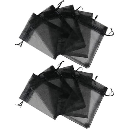 10 Styk Mesh Snøreposer, Små Mesh Poser, Nylon Mesh Pose, Velegnet til Opbevaring af Gaver, Legetøj, Slik, 25*35cm