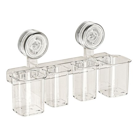 Avtagbart tandborsthållare för badrum med vattenavrinning och förvaring