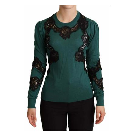 Dolce & Gabbana Wool Crewneck Sweater Grøn, Dame