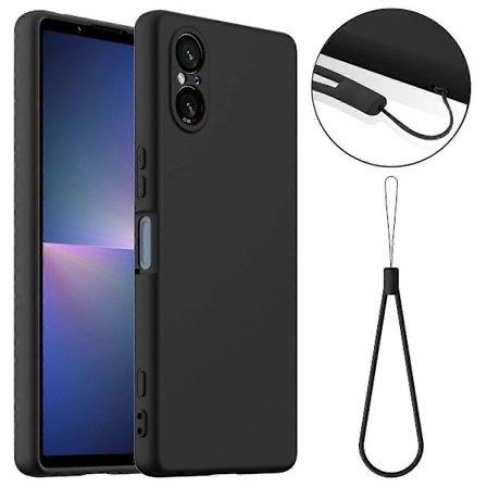 Sony Xperia 5 V -kotelo, yhteensopiva MagSafe-nestemäisen silikonipuhelinkuoren kanssa ja kaulanauhalla -