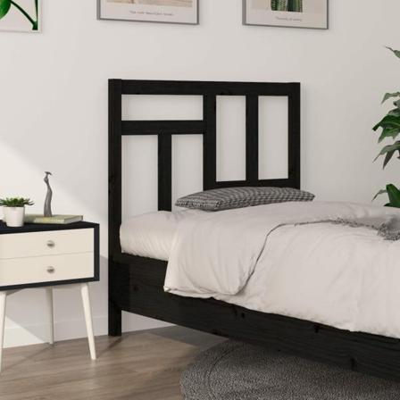 Vidaxl Sänggavel Svart 95,5x4x100 Cm Massiv Furu Svart