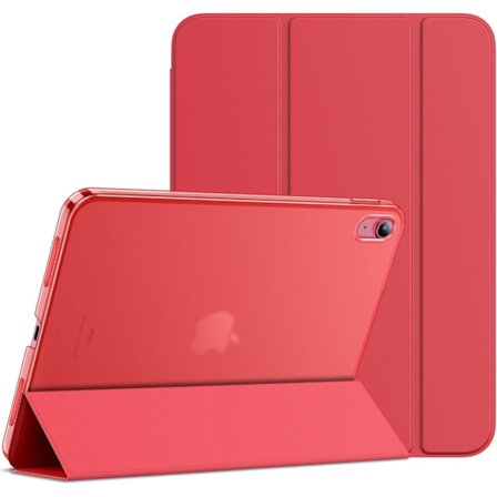 [LCS] Etui til iPad (A16) 11./10. generation (2025/2022), slankt stativ hårdt bagsidecover Auto Wake/Sleep funktion (rød)