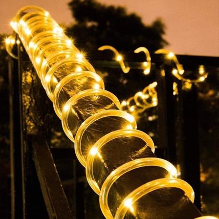 Solcelle-lyskjede 10 meter 100 LED IP65 Vanntett Utendørs Kobber-Lyslenke For Fest Hage Hage Hjem Bryllup Jul Ferie Tredekor