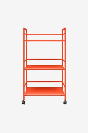 Novogratz - Metall rullande vagn orange Cache - Röd - Serveringsvagnar - Från Homeroom