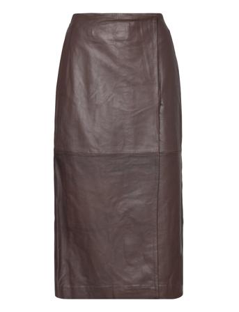 Sljoselyn Skirt Knelangt Skjørt Brun Soaked In Luxury*Betinget Tilbud
