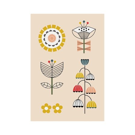 Lyndy Hants Mixed Flowers I Pappersutskrift 40cm x 30cm Kräm/Multi