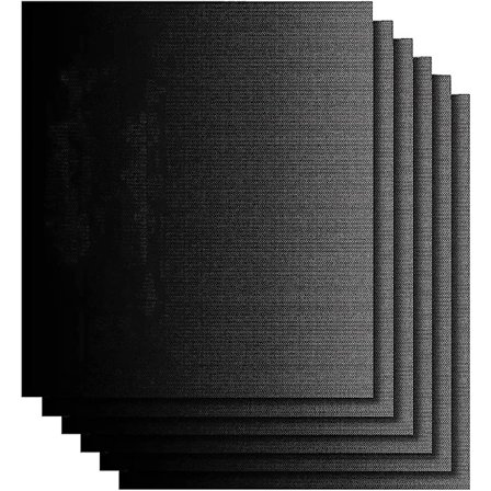 BBQ Grill Måtter, Sæt med 6 40x33cm Grill Måtter, Non-stick og Genanvendelige, Premium Grill Måtter til Kul- og Gasgrill, Permanent Bagefolie, Grill 