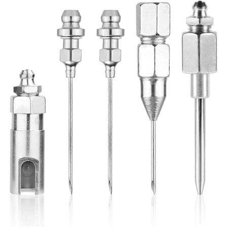 Fettpistol Nål Dyse Sett, 5 stk Nål Fett Nål Tips Dispenser Herdet
