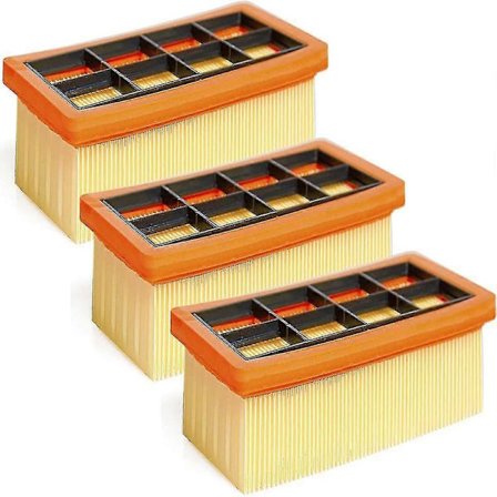 3-pak fladt plisseret filter til Kärcher støvsugere AD 3200, AD 3 Premium og AD 4 Premium, 6.415-953.0 [BR]_jar