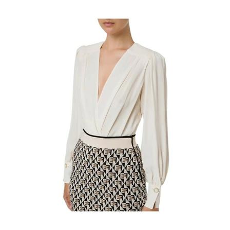 Elisabetta Franchi, Blouses Biały, Kobieta, Rozmiar: L