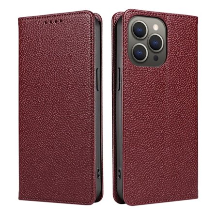 Kompatibel med iPhone 16 Pro deksler, Apple deksler, tyverisikre flipdeksler (Vinrød)