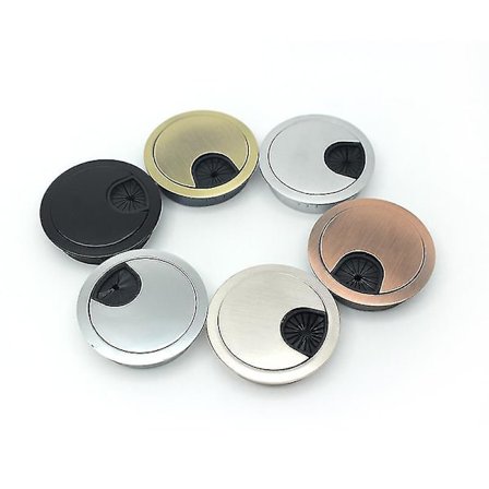 Skrivebordskabelgjennomføring Datamaskinorganisator Grommet Bordkabeluttak Overflatekabelboks Bordkabelbeslag Blank Lys Bright 60mm