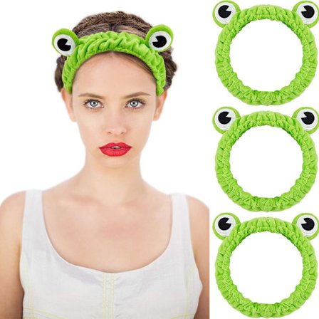 4st Frog Wash Face Hårband Fairy Cute Makeup Plysch elastiskt hårband
