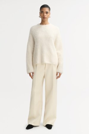 Soft Goat - Alpaca crewneck - S - Feather White