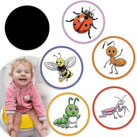 10 ark med pottetreningsdekaler, tegneserie, pottetrening for småbarn, toalett, fargeskiftende klistremerke