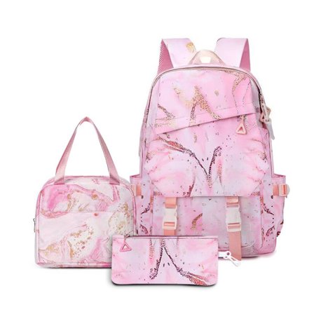 Stor Studentryggsäck 3-delad för 6-14 år Rosa