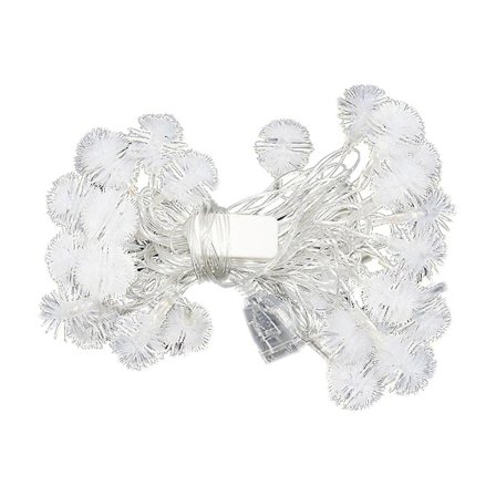 6m LED Boll Slinga Ljus Pompom Dekoration 40 Stycken