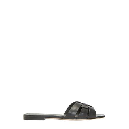 Saint Laurent, Nu Pieds 05 Leather Sandals Czarny, Kobieta, Rozmiar: 38 EU