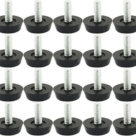 Justerbar fot för möbeljustering fötter M6 skruvfötter svart (FMY)