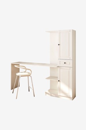 Hanah Home - Arbejdsbord og bogreol Matte - Hvid - Skriveborde - Fra Homeroom