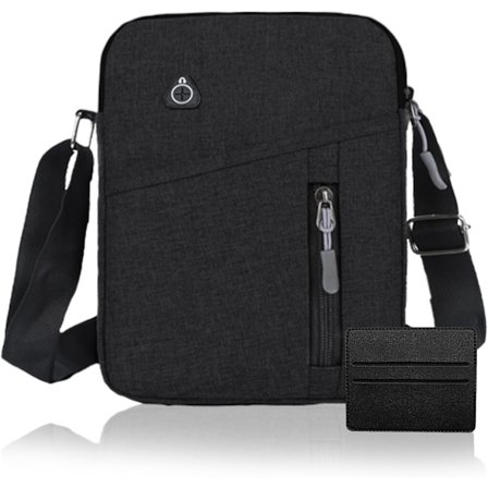 Herrar Cross Body Bag, Axelväska för Män Små Manväskor för Crossbody Herrarnas Slingväskor Messenger Bag med Dragkedja och Justerbar Rem för Trav