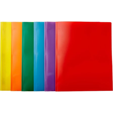 Kraftige Plastlommer, Dokumentmapper Kontorlagring Sammenleggbare mapper med 2 lommer for Letter Size, 6-pakning-yux