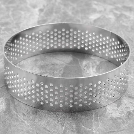 Kakeformringer, 6 stk. perforerte terteformringer i rustfritt stål, perforert paiform, kakemousse R