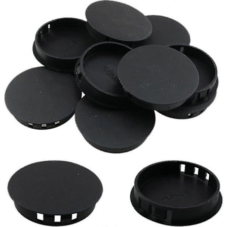 10 stk. sorte hulpropper 50 mm/2" plastik runde forsænkede snap-in låsehul rør blindpropper/yy (LGL)