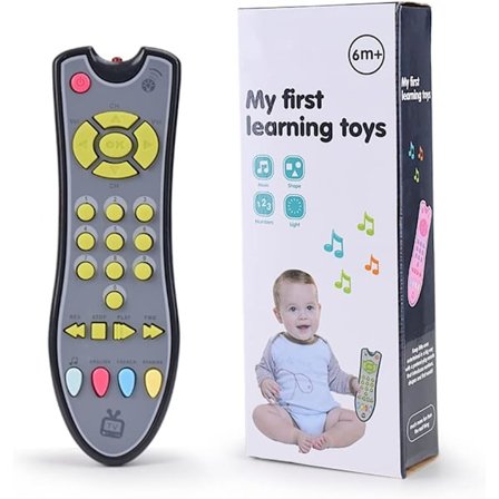 Baby Fjernbetjening Legetøj Analog TV Fjernbetjening med Lys og Musik Toddler Tidlig Læring Musik Engelsk Læringslegetøj til Drenge Piger 6 Måneder+