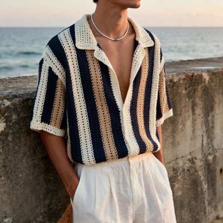 Amalfi | Collana Evil Eye bianca con perline per uomini - Collane di perline