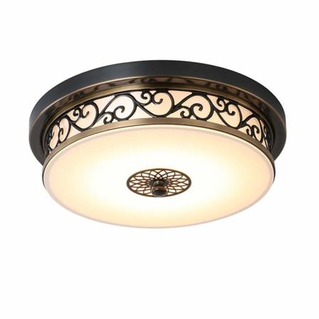 24W LED Antik Loftslampe Ganglampe Retro Loftslampe Vintage Rundt Design Metal Jern Glasskærm Stue 40 cm