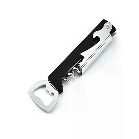 Bærbar Nem Vinåbner Mini Rustfrit Stål Metal Proptrækker Flaske Proptrækker Dobbelt Hængslet Udendørs Vinåbner Ølåbner