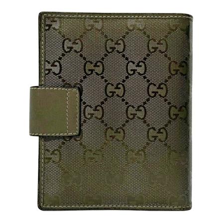 Gucci Vintage, pre-owned Wallet Couverture agenda Groen, Dames, Maat:ONE Size,leer