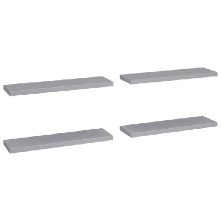 Vidaxl Svävande Vägghyllor 4 St Grå 90x23,5x3,8 Cm Mdf Grå