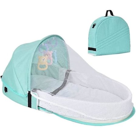 Supyini Baby Rejsebarneseng Med Myggenet Og Markise Bærbar Babybarneseng Pusletaske Sammenklappelig Babybarneseng Med Myggenet Hyggelig Rede 