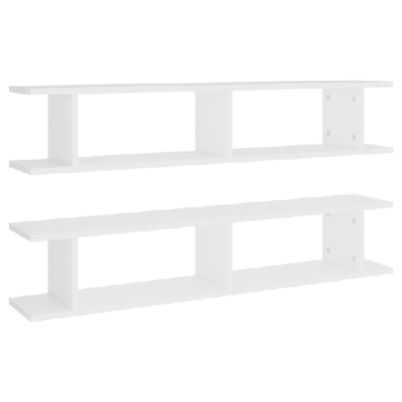 Vidaxl Vägghyllor 2 St Vit 105x18x20 Cm Konstruerat Trä Vit