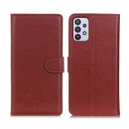 Flip Stand Leather Wallet Case For Samsung Galaxy A53 5G Brown