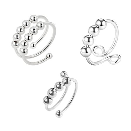 Justerbar Anti-Stress Ring i Koppar, 3-pack